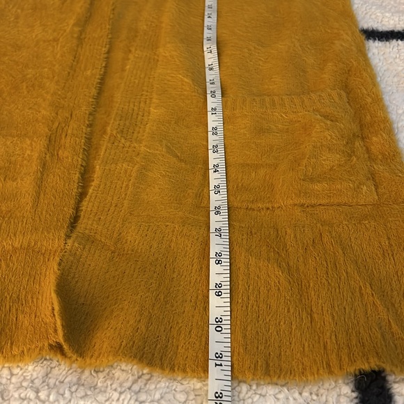 89th Madison Long Open Front Cardigan Sweater w front pockets Size L. Mustard - Picture 9 of 11